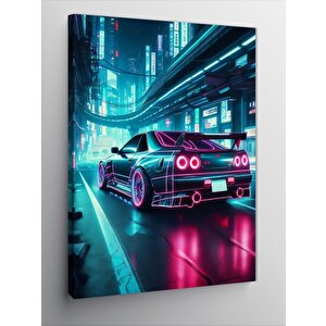 Kanvas Tablo Spor Araba Cyberpunk 70x100 cm