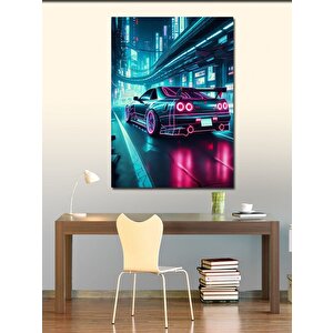 Kanvas Tablo Spor Araba Cyberpunk 70x100 cm