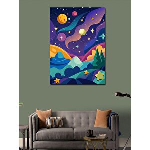 Kanvas Tablo Gezegenler 100x140 cm