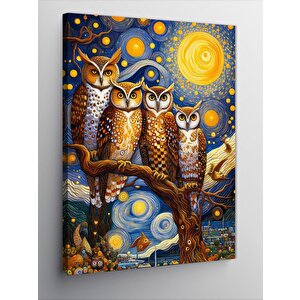 Kanvas Tablo Daldaki Baykuşlar 50x70 cm