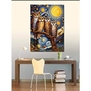 Kanvas Tablo Daldaki Baykuşlar 50x70 cm