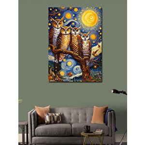 Kanvas Tablo Daldaki Baykuşlar 50x70 cm