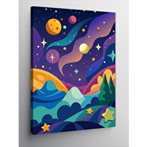 Kanvas Tablo Gezegenler 70x100 cm