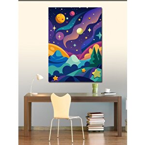 Kanvas Tablo Gezegenler 70x100 cm