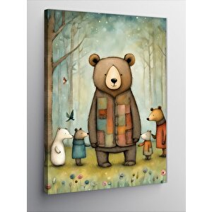 Kanvas Tablo Ormandaki Sevimli Ayılar 50x70 cm