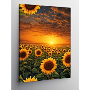 Kanvas Tablo Ay Çiçeği Tarlası 70x100 cm
