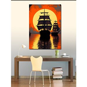 Kanvas Tablo Gün Batımı Gemisi 70x100 cm