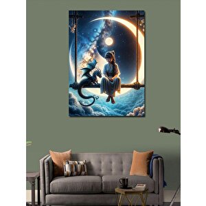 Kanvas Tablo Ay Ve Ejderha 70x100 cm