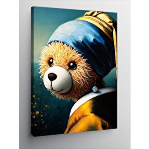 Kanvas Tablo İnci Küpeli Ayıcık 70x100 cm