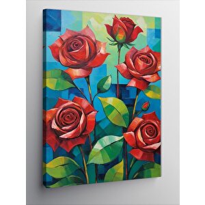 Kanvas Tablo Kırmızı Güller 100x140 cm