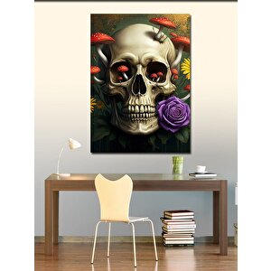 Kanvas Tablo Gül Ve Kafatası 70x100 cm
