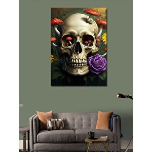 Kanvas Tablo Gül Ve Kafatası 70x100 cm