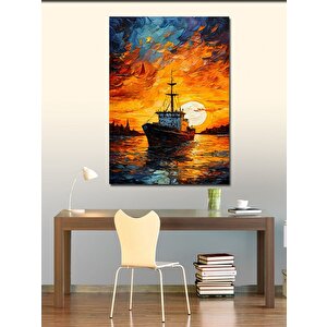 Kanvas Tablo Gün Batımı Ve Tekne 50x70 cm