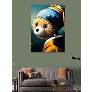 Kanvas Tablo İnci Küpeli Ayıcık 100x140 cm