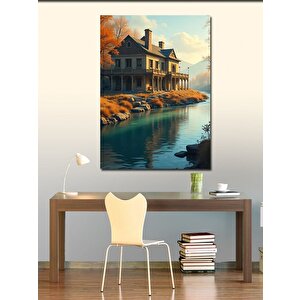 Kanvas Tablo Göl Evi 100x140 cm