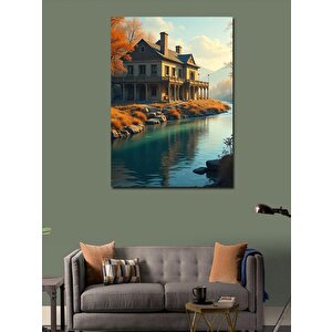 Kanvas Tablo Göl Evi 100x140 cm