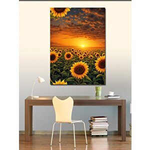 Kanvas Tablo Ay Çiçeği Tarlası 100x140 cm