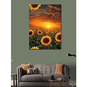 Kanvas Tablo Ay Çiçeği Tarlası 100x140 cm