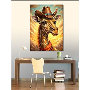 Kanvas Tablo Kovboy Zürafa 100x140 cm