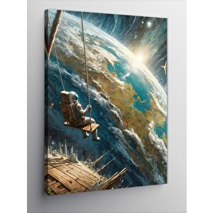 Kanvas Tablo Uzayda Sallanan Astronot 50x70 cm