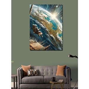 Kanvas Tablo Uzayda Sallanan Astronot 50x70 cm