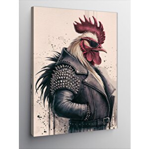 Kanvas Tablo Deri Ceketli Horoz 100x140 cm