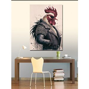 Kanvas Tablo Deri Ceketli Horoz 50x70 cm