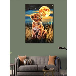 Kanvas Tablo Ayışığında Yavru Kaplan 70x100 cm