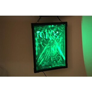Dekoratif Metal Yazı Tahtası Tabela Okul Tahtası Led Işıklı