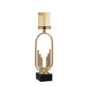 Uli Dekoratif Şamdan Gold 14x10x53 Cm Ak.je0122