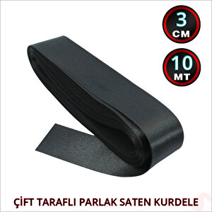 Saten Kurdele, 3cm X 10mt - Siyah