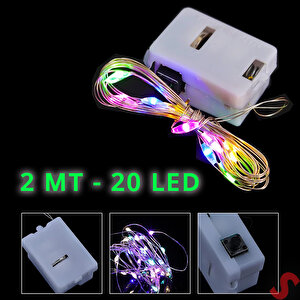 2 Mt Multi Renk 20 Ledli Pilli Peri Led Işık