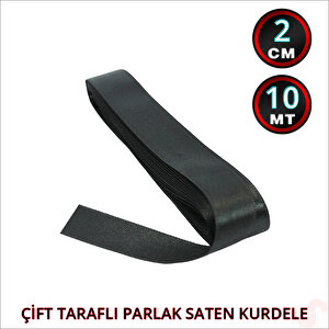Saten Kurdele, 2cm X 10mt - Siyah