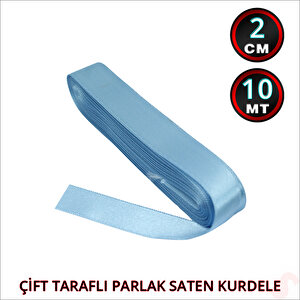 Saten Kurdele, 2cm X 10mt - Mavi