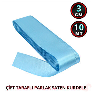 Saten Kurdele, 3cm X 10mt - Mavi