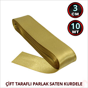 Saten Kurdele, 3cm X 10mt - Altın