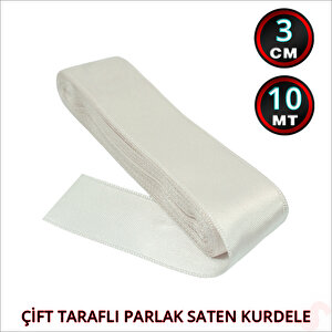 Saten Kurdele, 3cm X 10mt - Krem