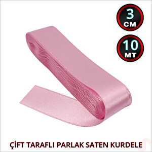 Saten Kurdele, 3cm X 10mt - Pembe