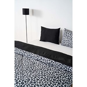 Leopar Siyah Çift Kişilik Nevresim Takımı