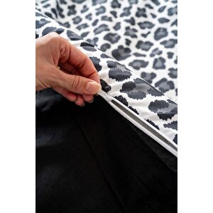Leopar Siyah Çift Kişilik Nevresim Takımı