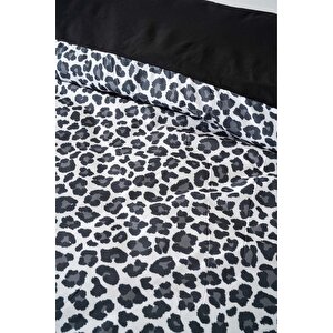 Leopar Siyah Çift Kişilik Nevresim Takımı