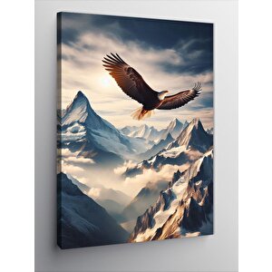 Kanvas Tablo Dağlar Ve Uçan Kartal 50x70 cm