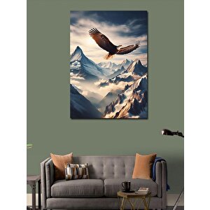 Kanvas Tablo Dağlar Ve Uçan Kartal 50x70 cm