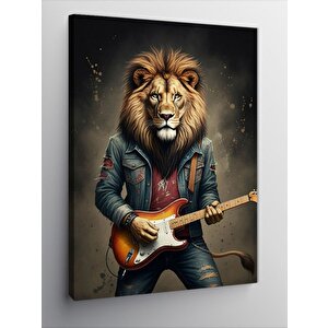 Kanvas Tablo Gitar Çalan Aslan 70x100 cm