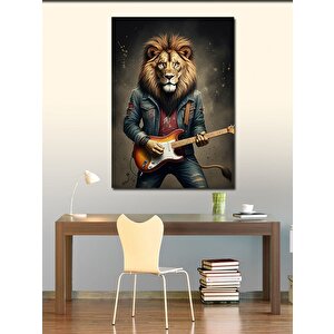 Kanvas Tablo Gitar Çalan Aslan 70x100 cm