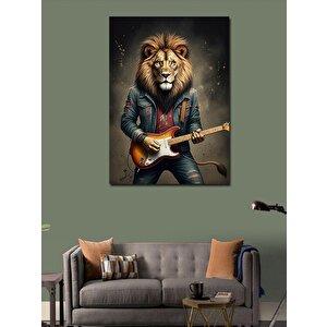 Kanvas Tablo Gitar Çalan Aslan 70x100 cm