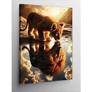 Kanvas Tablo Yavru Aslan Ve Gölgesi 70x100 cm