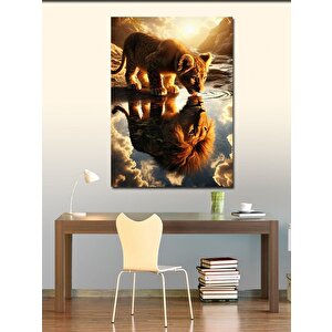 Kanvas Tablo Yavru Aslan Ve Gölgesi 70x100 cm