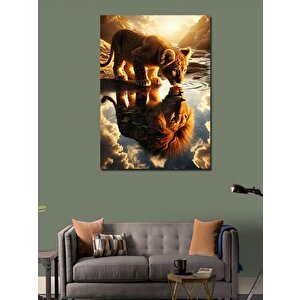 Kanvas Tablo Yavru Aslan Ve Gölgesi 70x100 cm