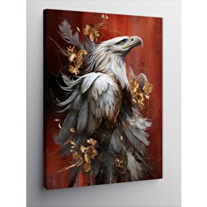 Kanvas Tablo Grı Kartal Ve Tüyler 50x70 cm
